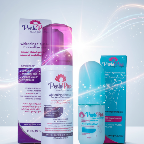PERLA PINK WHITENING CLEANSER FOR SENSITIVE AREAS  WITH WHITENING CREAM (2 PRODUCTS)