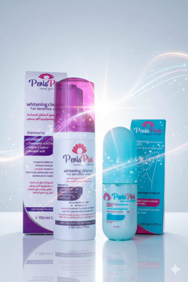 PERLA PINK WHITENING CLEANSER FOR SENSITIVE AREAS  WITH WHITENING CREAM (2 PRODUCTS)